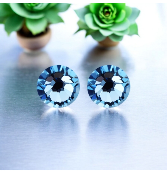 Hermosos Aretes de Cristal Swarovski con Rodio Azules