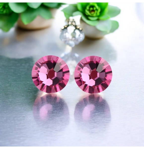 Divinos Aretes de Cristal Swarovski con Rodio Color Rosas