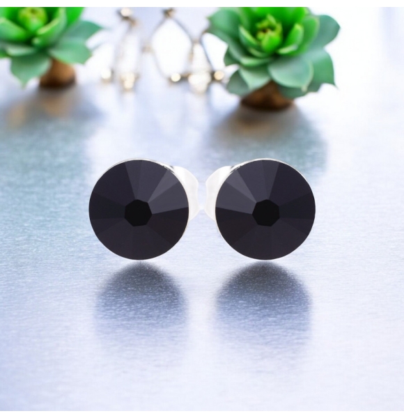 Divinos Aretes de Cristal Swarovski con Rodio Negros