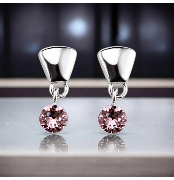 Aretes de Cristal Swarovski Color Rosa
