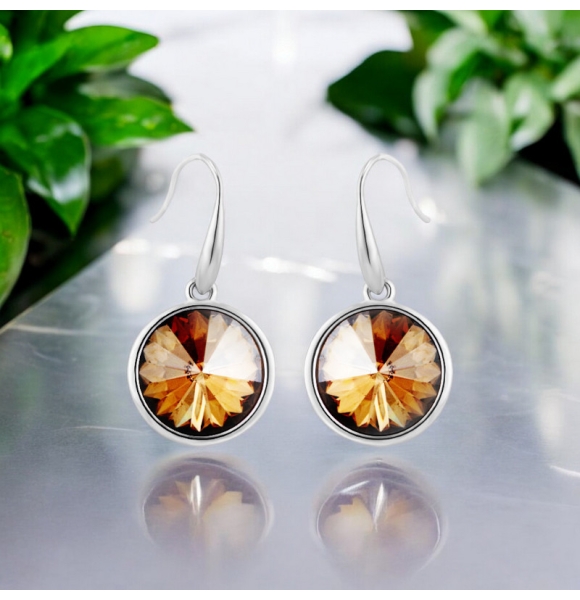 Lindos Aretes Redondos color Champagne