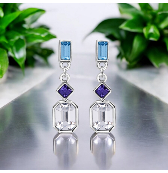 Aretes de Cristal Swarovski Blanco