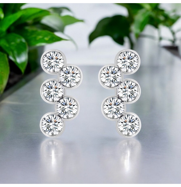 Aretes de Cristal Swarovski en Forma de Círculos