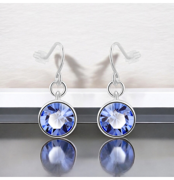 Aretes Elegantes de Swarovski Color Azul
