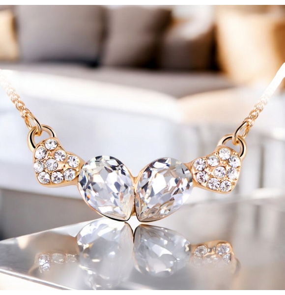 Collar con Cristal Swarovski y Baño de Oro