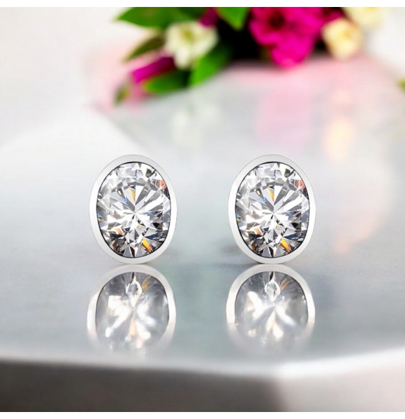 Preciosos Aretes Color Blanco de Cristal Swarovki