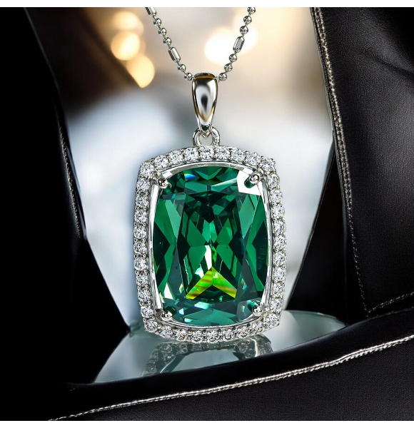 Dije Grande de Alejandrita de Plata .925