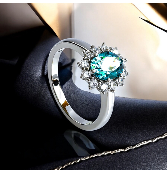 Anillo de Alejandrita en Corte Ovalo Con Plata 925