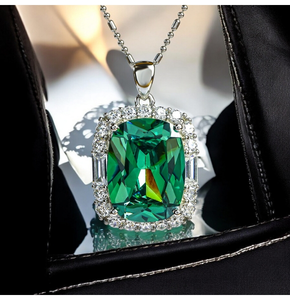 Dije de Alejandrita Corte Trillion Blue to Green 11 mm x 16 mm