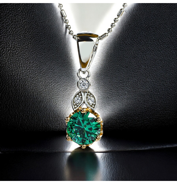 Juego de Alejandrita Con Plata Arete y Dije Set