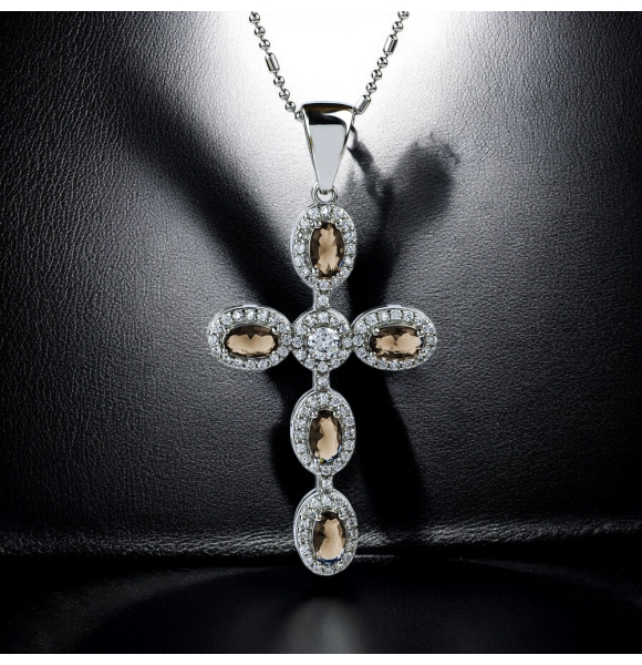 Cruz de Plata Con Alejandrita