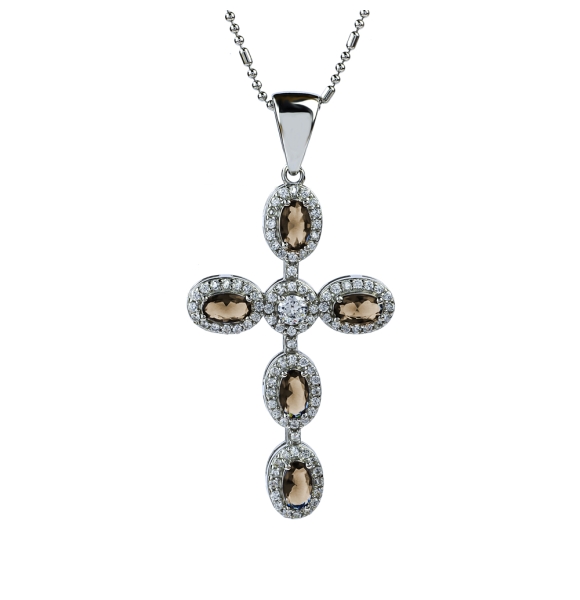 Cruz de Plata Con Alejandrita Cambia de Color