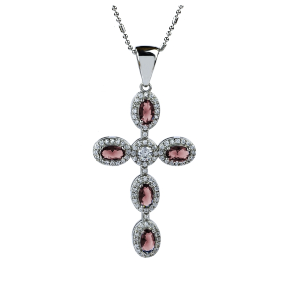 Cruz de Plata Con Alejandrita Cambia de Color