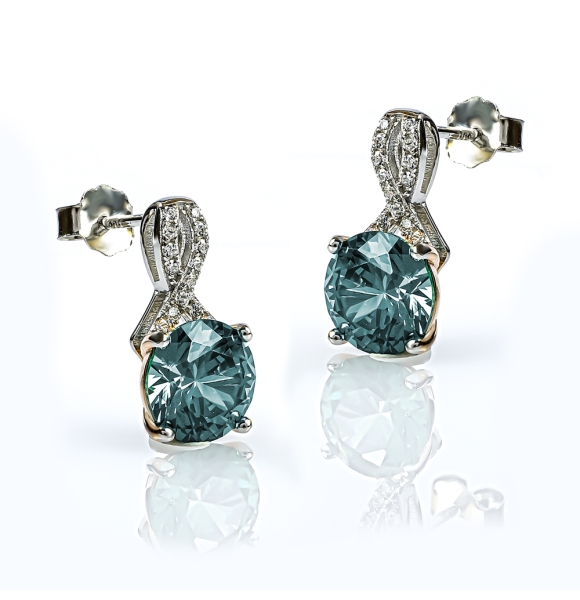 Juego de Alejandrita Corte Brillante Con Plata