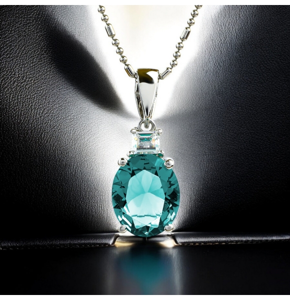 Dije de Plata de Ley con Alejandrita ( Verde/Azul )