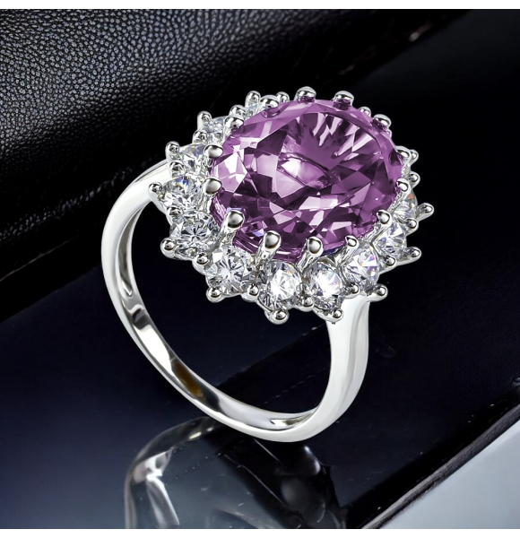 Encantador Anillo de Plata de Ley con Alejandrita