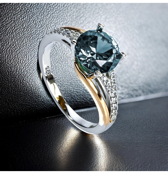 8 mm Anillo de Alejandrita Cambia de Color Corte Redonda .925