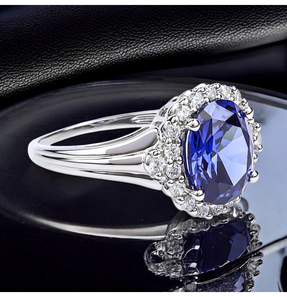 Anillo de Plata Con Tanzanita