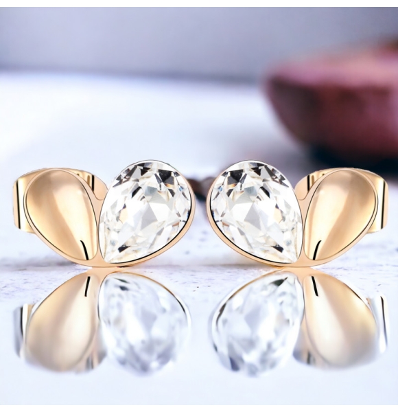 Aretes de Swarovski Blanco en Forma de Corazón