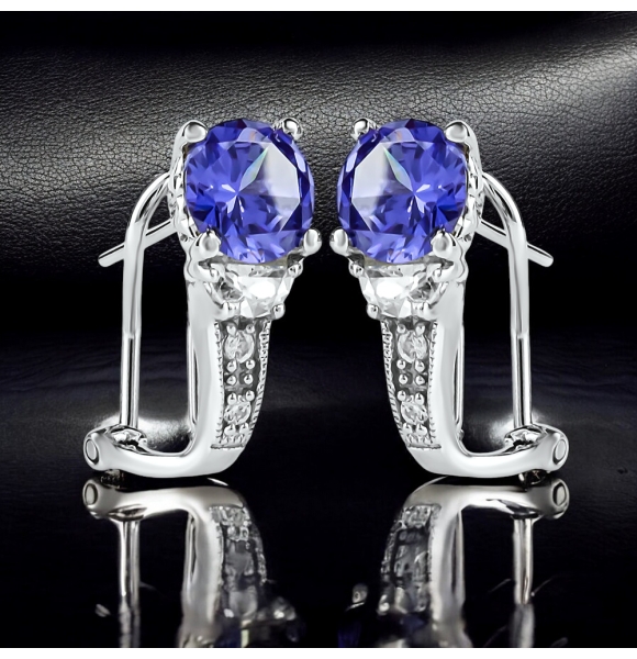 Aretes de Tanzanita con Plata
