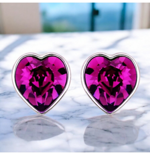 Aretes Swarovski en Forma de Corazón