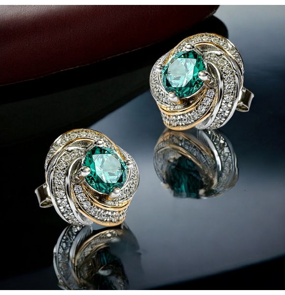 Juego / Set de Alejandrita Con Plata Arete y Dije Set