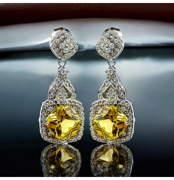 Cambio de color Alejandrita Juego de plata Amarillo Verde