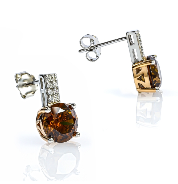 Juego de Pendiente y Aretes de Diamantes de Chocolate