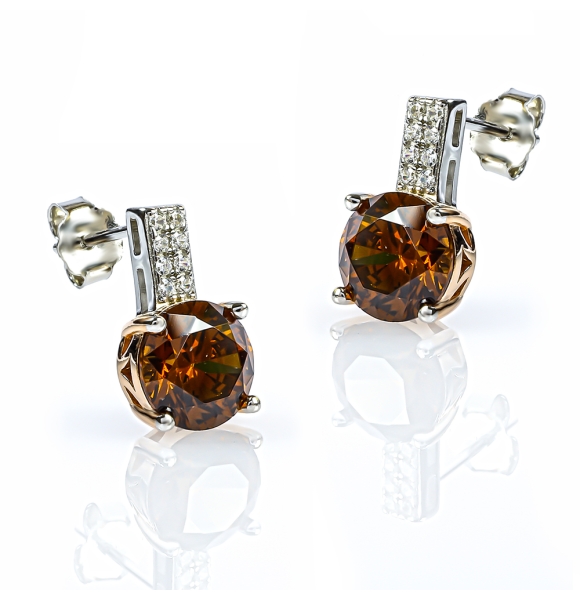 Juego de Pendiente y Aretes de Diamantes de Chocolate