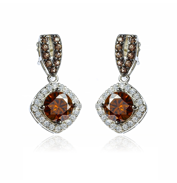 Juego de Dije y Aretes de Diamantes de Chocolate