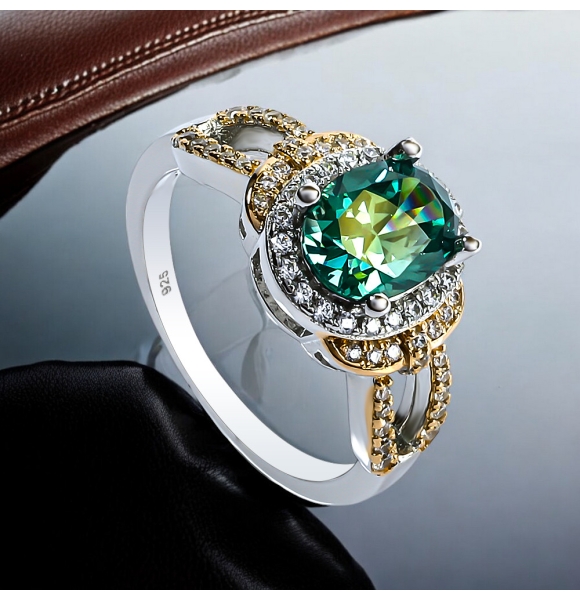 Anillo de 8 mm x 6 mm Alejandrita en Plata de Ley