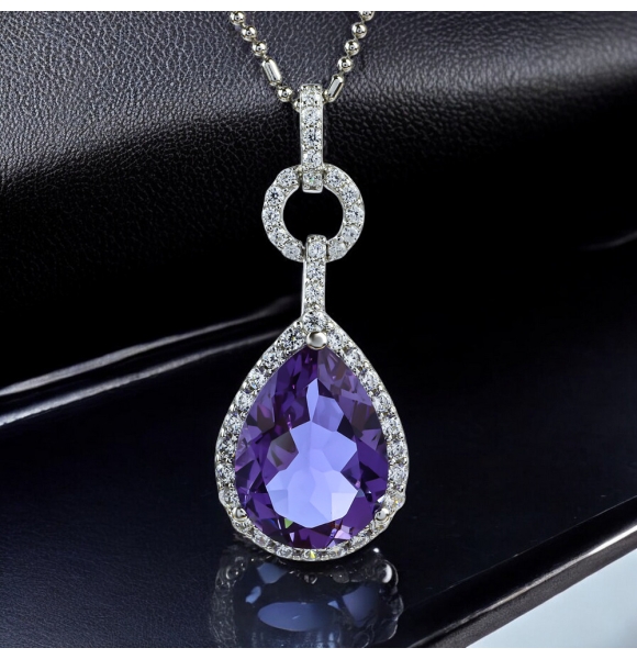 Hermoso Dije de Plata y Alejandrita Bicolor