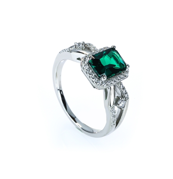 Anillo de Esmeralda con Plata 925