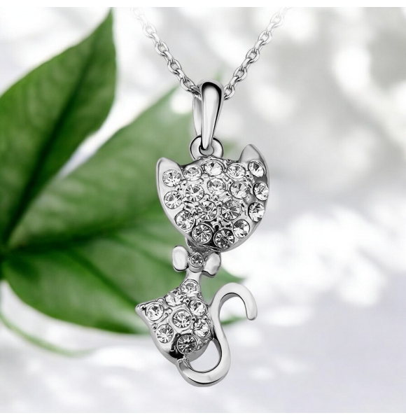 Lindo Collar Dorado En Forma de Gato