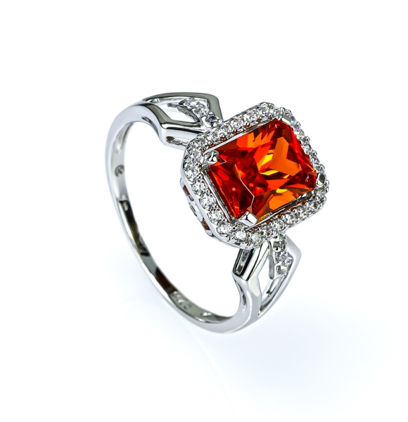 Anillo de Plata De Ley 925 con Opalo de Fuego