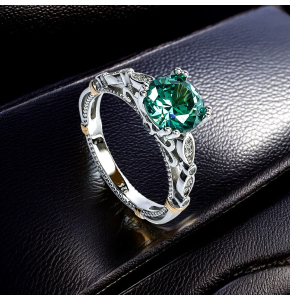 Anillo de 8 mm Princess Cut Alejandrita Cambia de Color