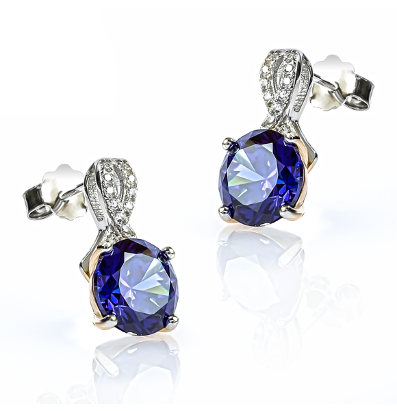 Juego de Tanzanita Corte Brillante Con Plata