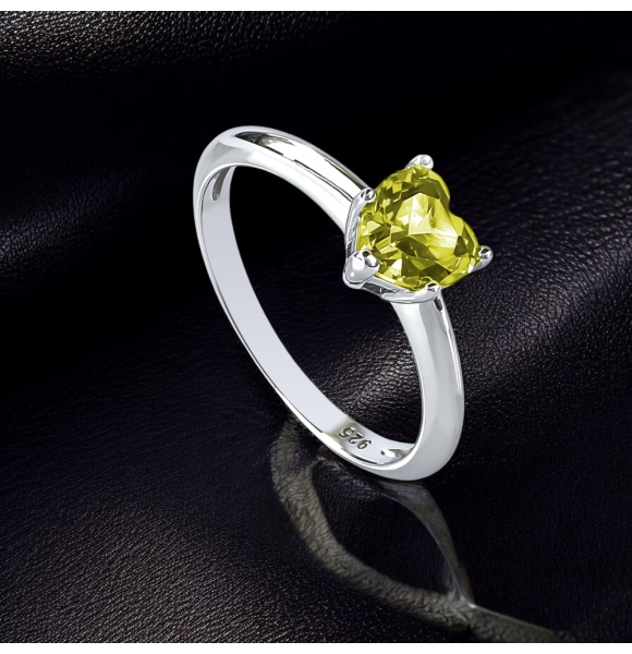 Yellow Alejandrite Heart Shape Stone Ring