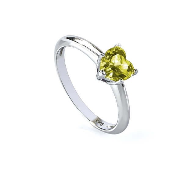Yellow Alejandrite Heart Shape Stone Ring
