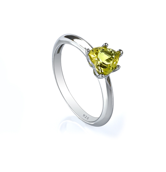 Yellow Alejandrite Heart Shape Stone Ring