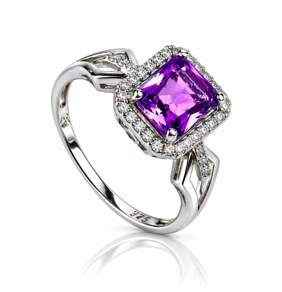 Anillo de Plata De Ley 925 con Alejandrita