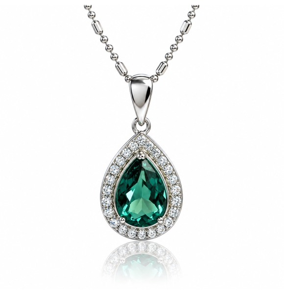 Hermoso Dije de Plata .925 con Alejandrita Azul a Verde