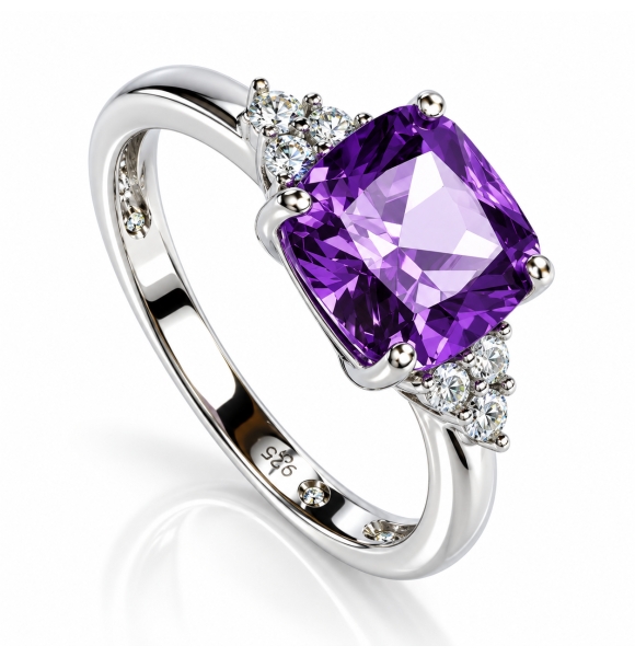 Anillo Hermoso de Alejandrita en Plata