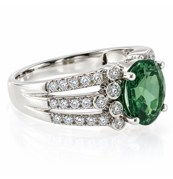 Anillo con una Gema de Alejandrita en Plata .925