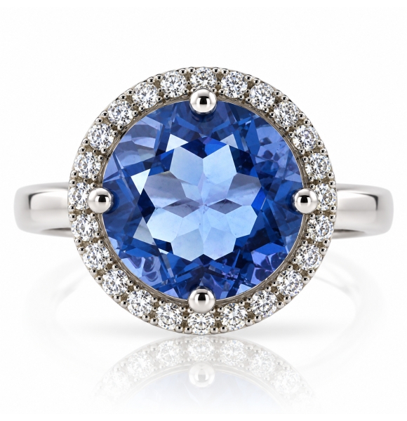 Anillo de Alejandrita Azul a Morado en Plata