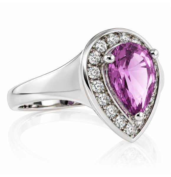 Anillo de Alejandrita Bicolor en Corte de Pera