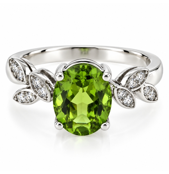 Anillo de Alejandrita Bicolor en Plata .925 ( Verde/Marrón )
