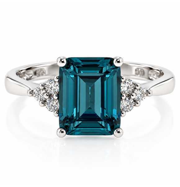 Anillo de Alejandrita Verde/Azul en Plata .925