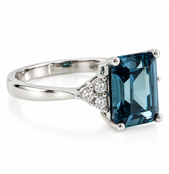 Anillo de Alejandrita Verde/Azul en Plata .925