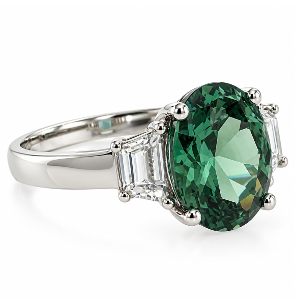 Anillo de Alejandrita ( Azul/Verde) en Plata .925